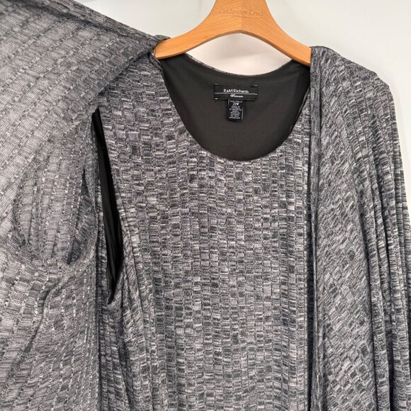 R&M Richards Womens Cascade Grey Knit Jacket Dress size 22w plus new $99 - Picture 9 of 14